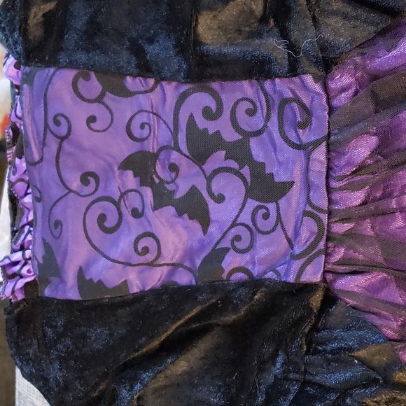 XIFEINIU Halloween Witch Costume  Dress Set Purple & Black Size 8 to 10 years - Picture 4 of 7